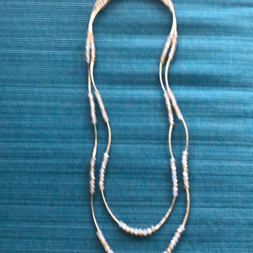 Gold toned bars and beads necklace